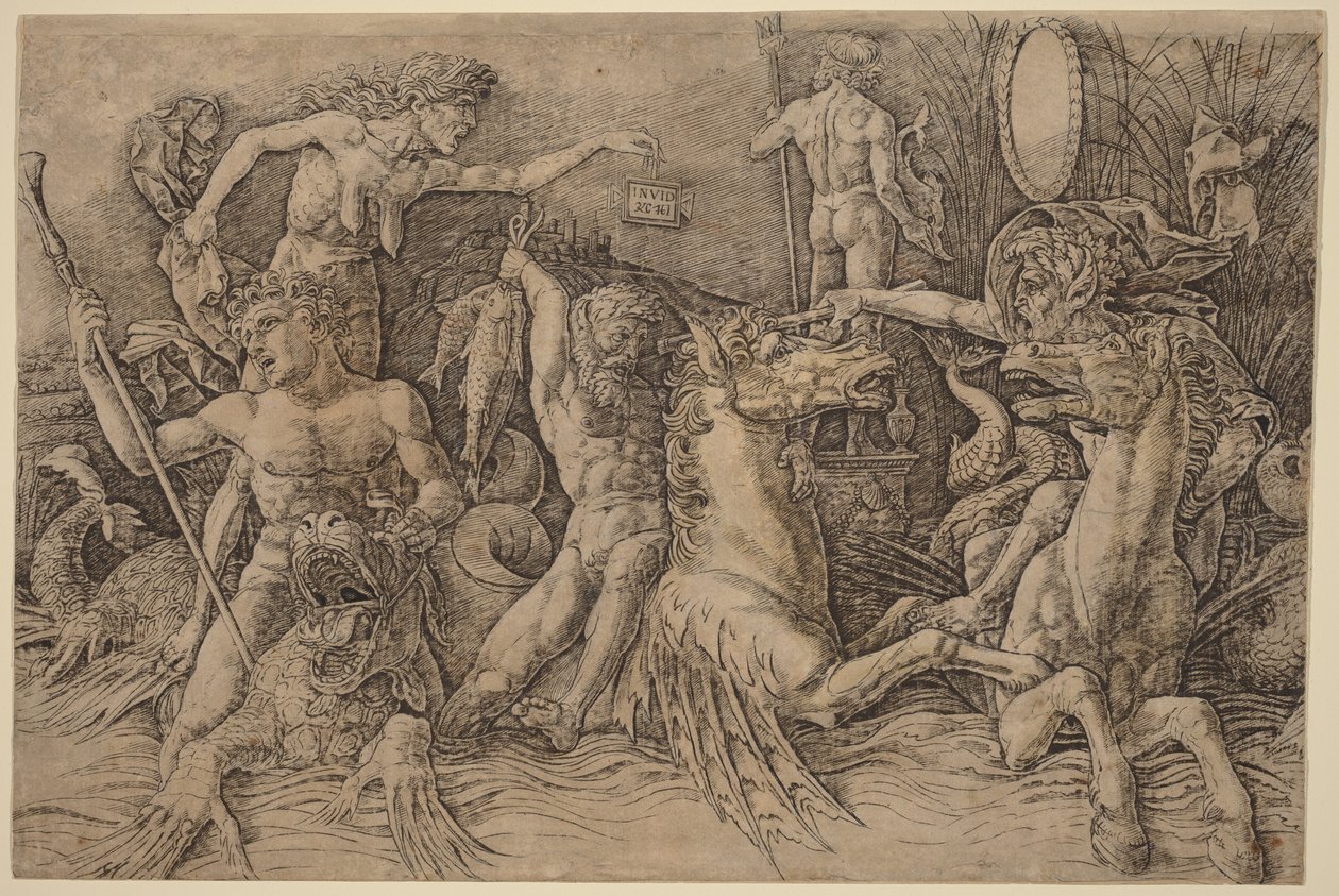 La battaglia degli dei del mare [metà sinistra] da Andrea Mantegna