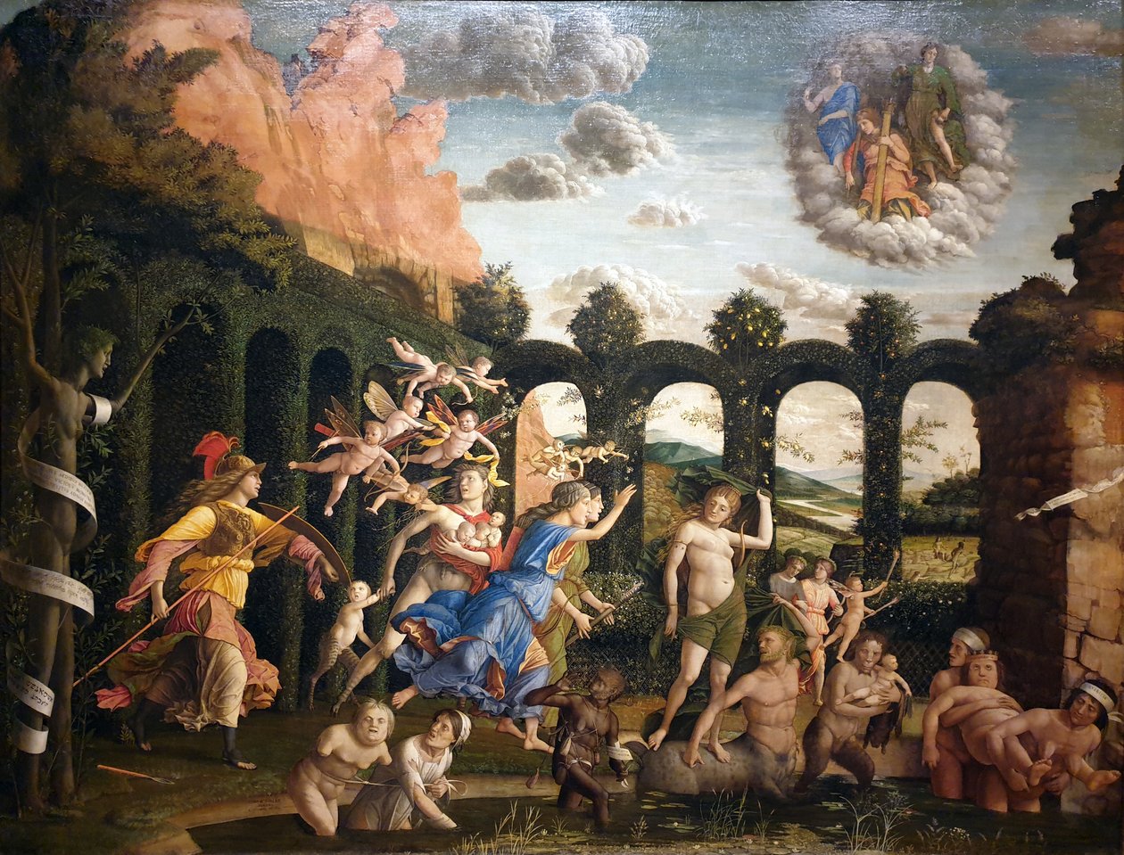 Tedesco: Der Sieg der Tugend Minerva che espelle i vizi dal giardino della virtù da Andrea Mantegna