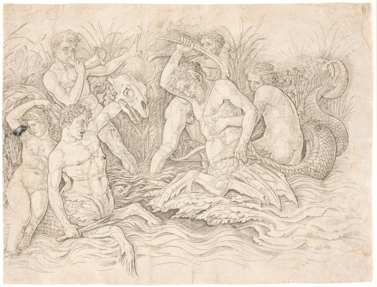 La battaglia degli dei del mare, metà destra da Andrea Mantegna
