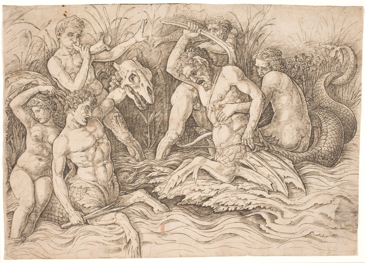 Havgudernes kamp, højre halvdel da Andrea Mantegna