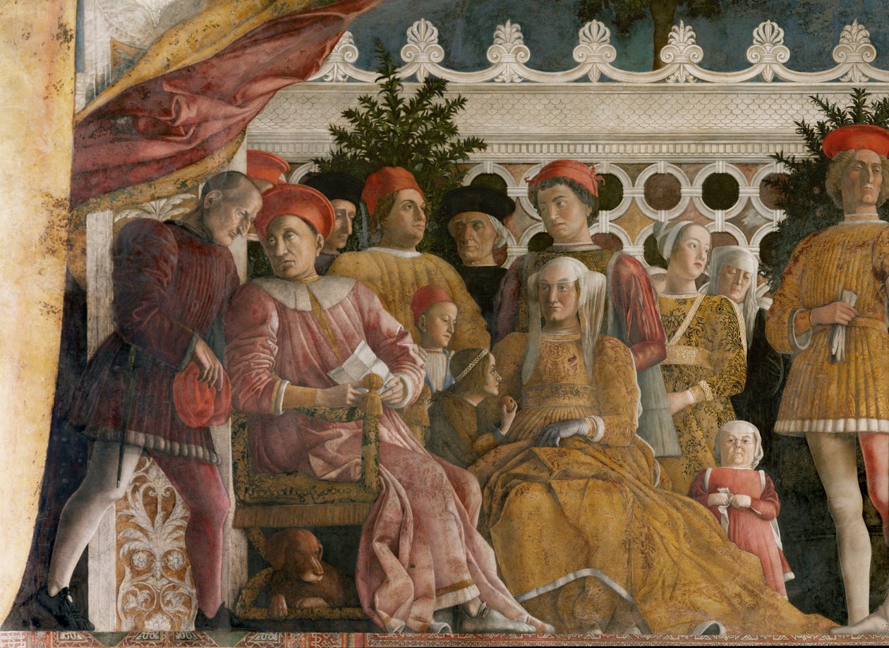 Lodovico Gonzaga e famiglia con cortigiani (affresco) da Andrea Mantegna