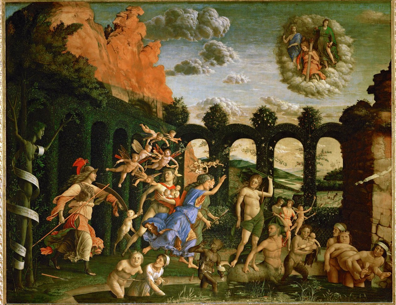 Minerva, la saggezza, la caccia ai vizi dal giardino della virtù ... da Andrea Mantegna