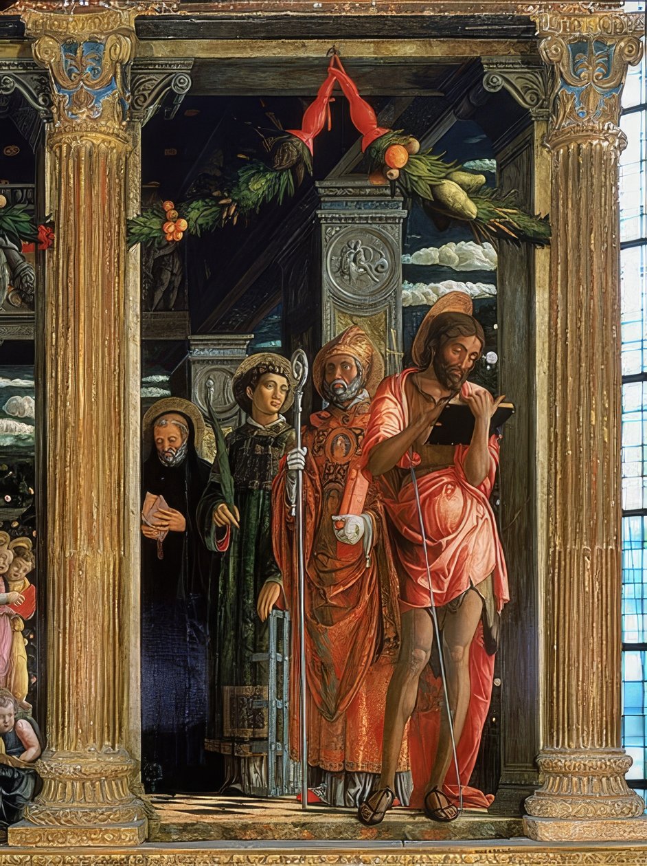 Altare di San Zeno. Lato destro. 1457-1460. (dettaglio) da Andrea Mantegna