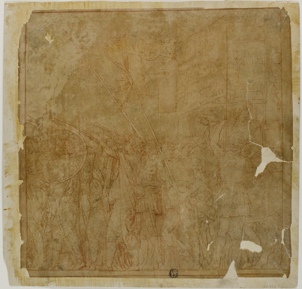 Studio per i Trionfi di Giulio Cesare: Tela No. I da Andrea Mantegna