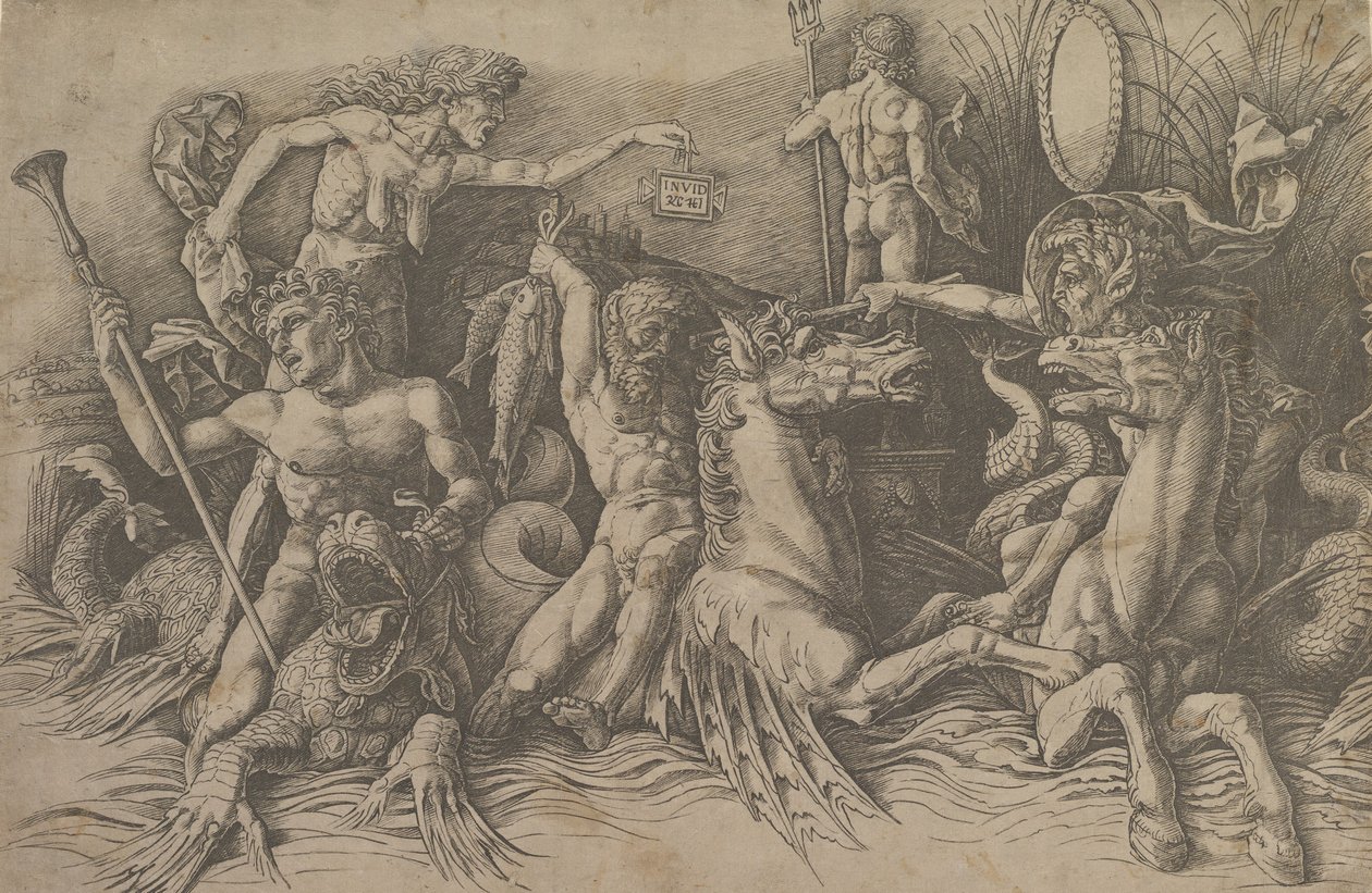 La battaglia degli dei del mare (parte sinistra di un fregio), ca. 1485-88 da Andrea Mantegna