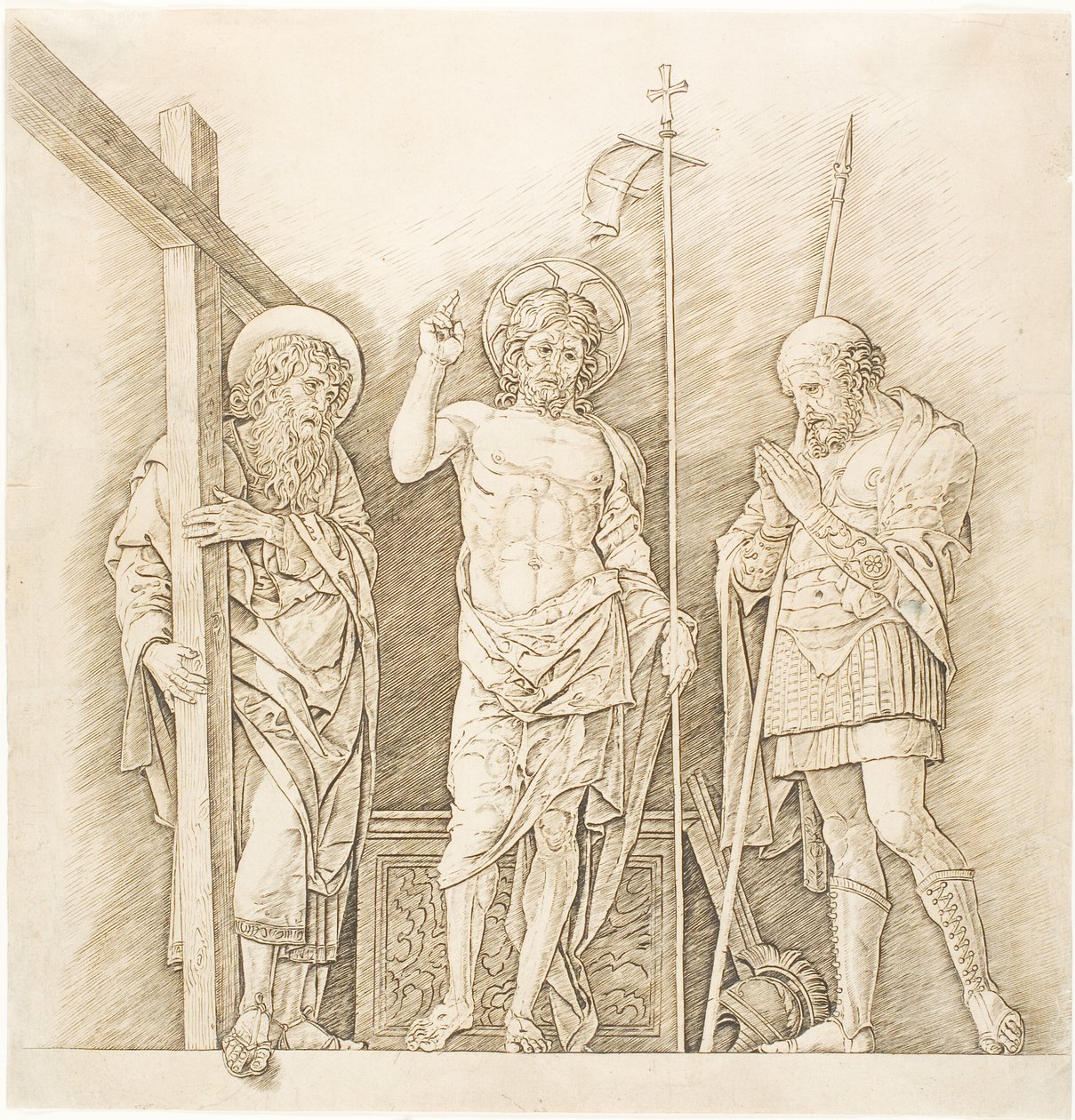 Cristo risorto tra i santi Andrea e Longino da Andrea Mantegna