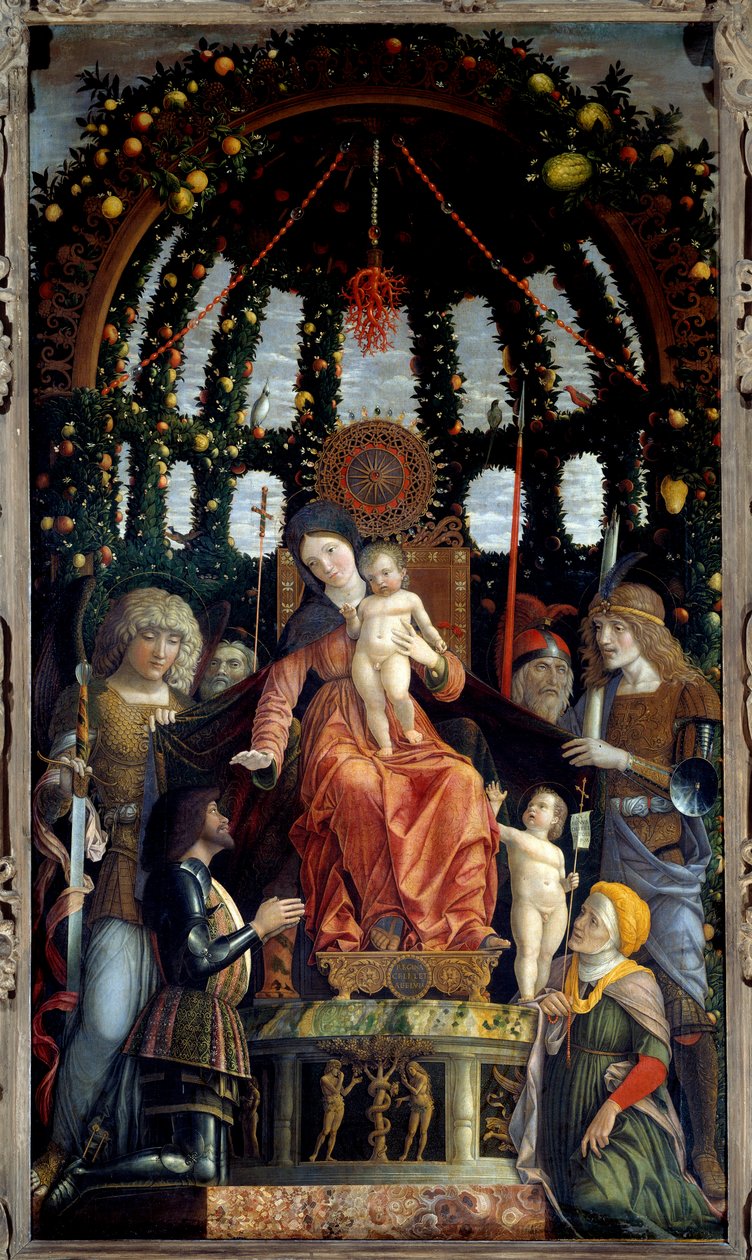 Madonna della Vittoria. La Vergine Maria è rappresentata con San Michele, San Giorgio, San Longino e Sant