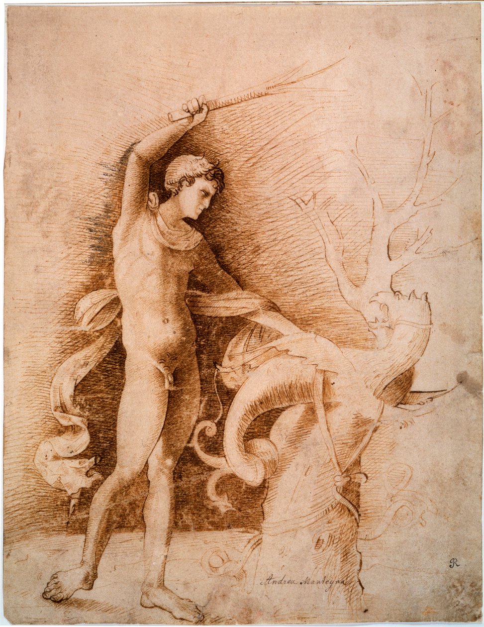Giovane che combatte il drago, fine XV secolo da Andrea Mantegna