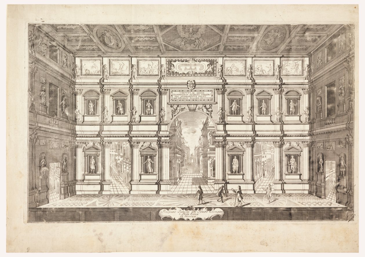 Veduta del palco del Teatro Olimpico a Vicenza da Andrea Palladio