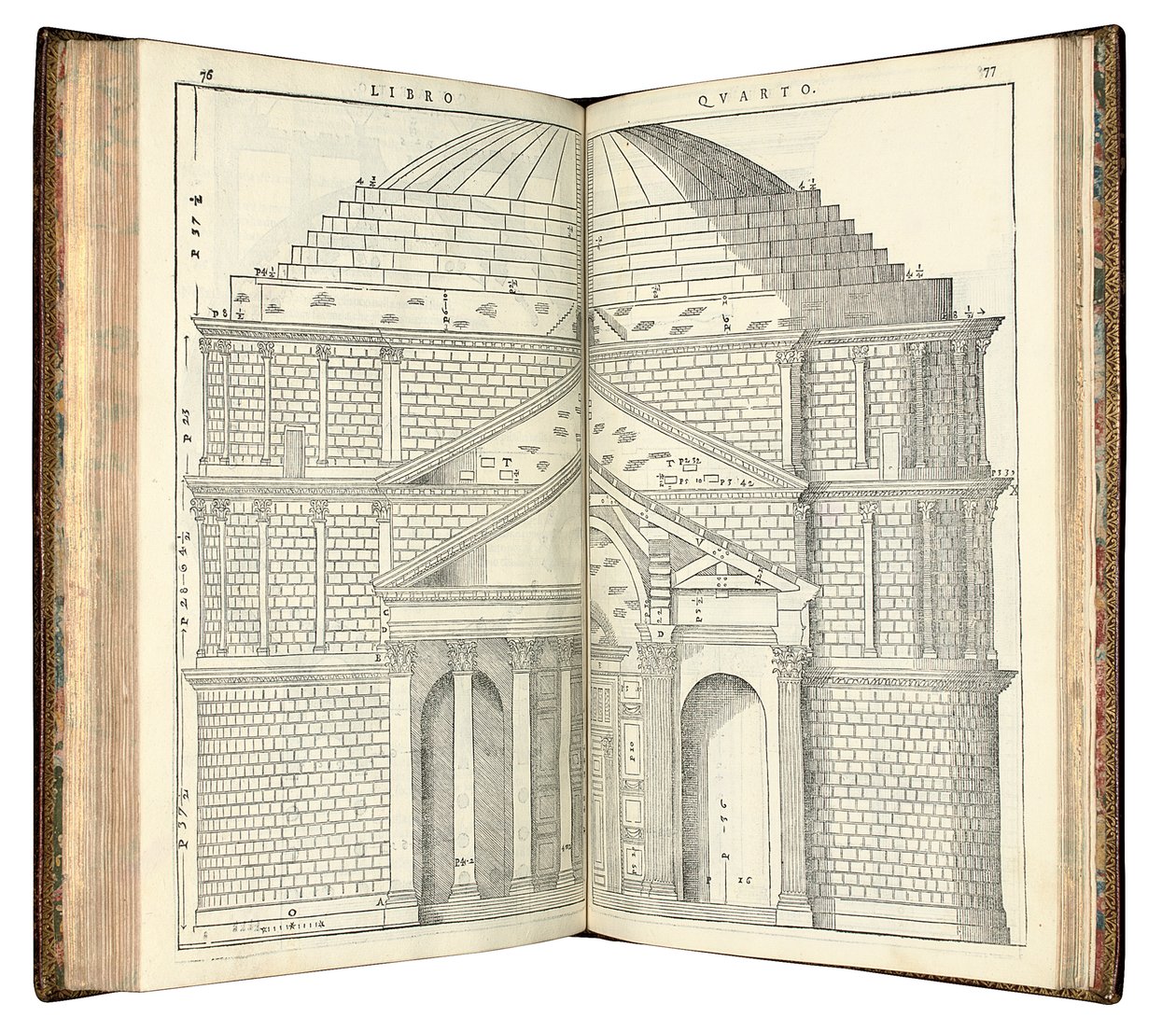 Due vedute del Pantheon, 1570 da Andrea Palladio