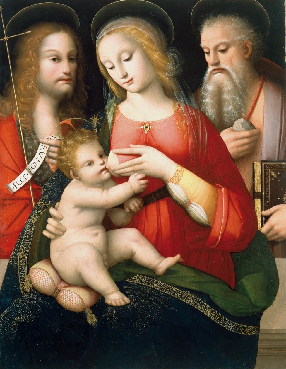 Madonna con Bambino e Santi Giovanni Battista e Girolamo, inizio XVI secolo da Andrea Piccinelli