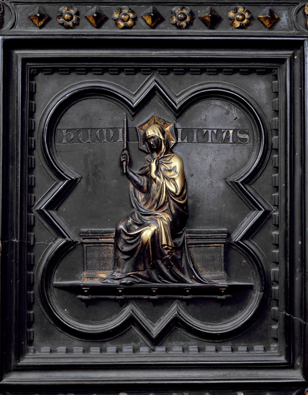 Umiltà, pannello D delle porte sud del Battistero di San Giovanni, 1336 da Andrea Pisano