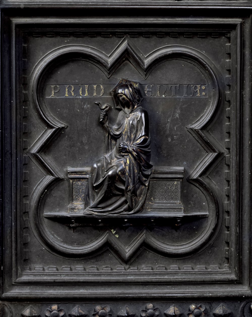 Prudenza, pannello H delle porte sud del Battistero di San Giovanni, 1336 da Andrea Pisano