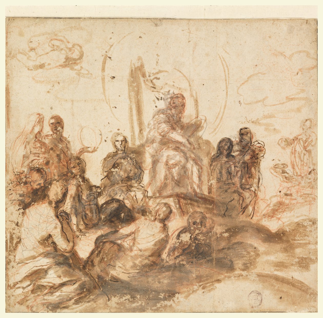 Progetto per allegoria della saggezza divina, sala di ricevimento, Palazzo Barberini, Roma, Italia da Andrea Sacchi