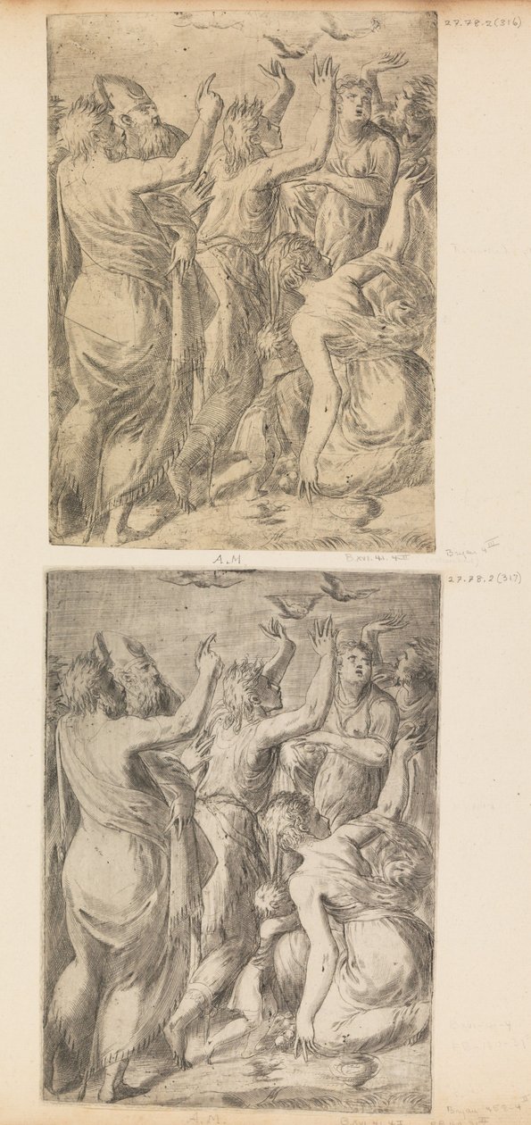 Mosè mostra le quaglie agli Israeliti (ca. 1545) da Andrea Schiavone