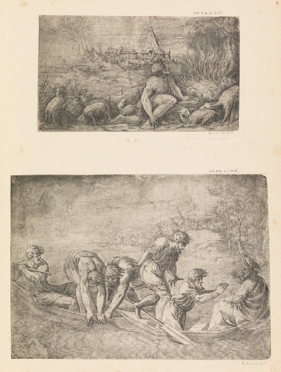Mosè e il roveto ardente, la pesca miracolosa, ca. 1544-48 da Andrea Schiavone