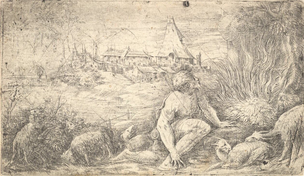Mosè e il roveto ardente da Andrea Schiavone