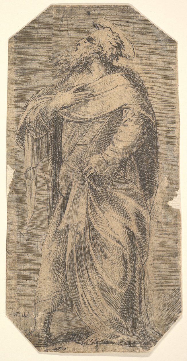 San Giuda rivolto a sinistra, libro sotto il braccio sinistro, da 