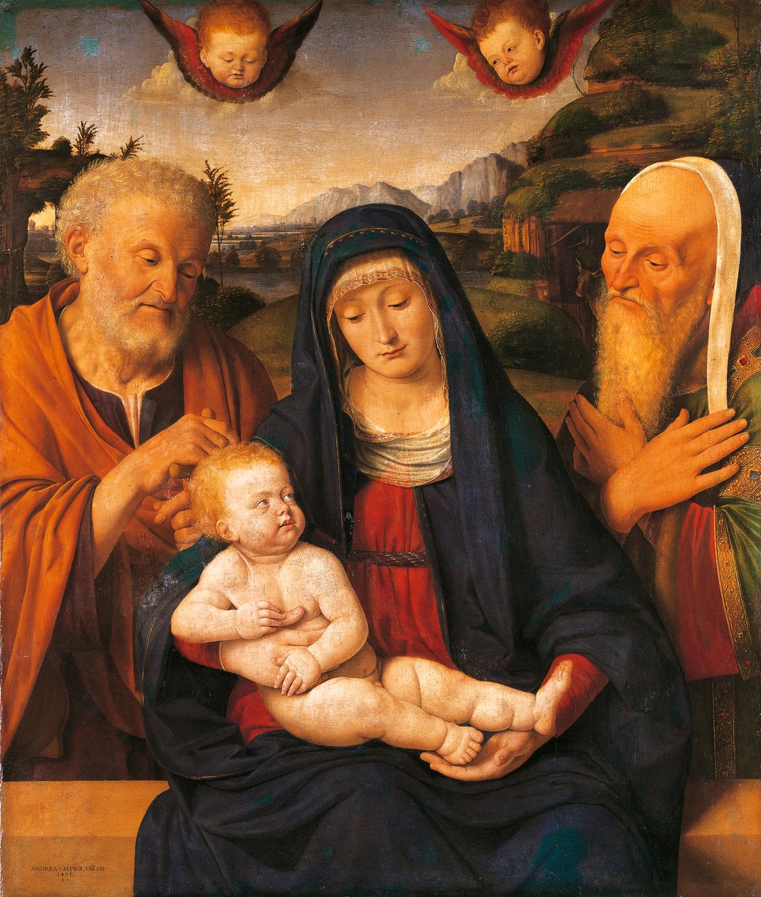 Madonna con Bambino e Santi Giuseppe e Simeone da Andrea Solario