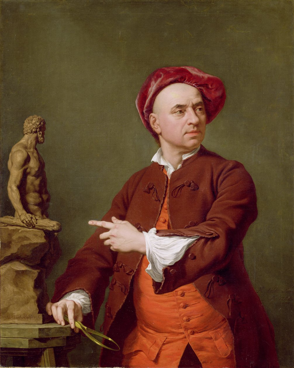 John Michael Rysbrack modella la sua statua in terracotta di Ercole, 1753 da Andrea Soldi