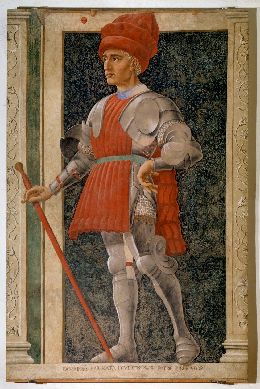 Ritratto di Farinata degli Uberti, aristocratico e leader militare italiano da Andrea del Castagno