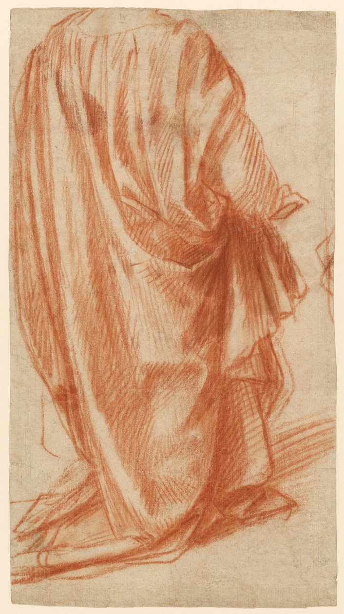 Studie von Drapierungen (recto); Studie eines nackten Mannes (verso) da Andrea del Sarto