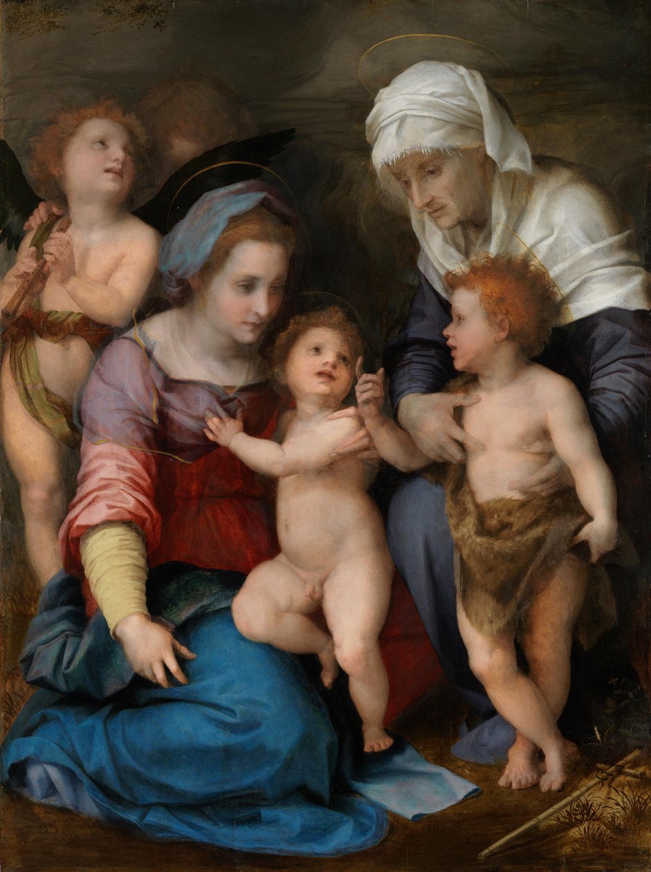 Sacra Famiglia (Maria con il Bambino, il piccolo Giovanni, santa Elisabetta e due angeli) da Andrea del Sarto