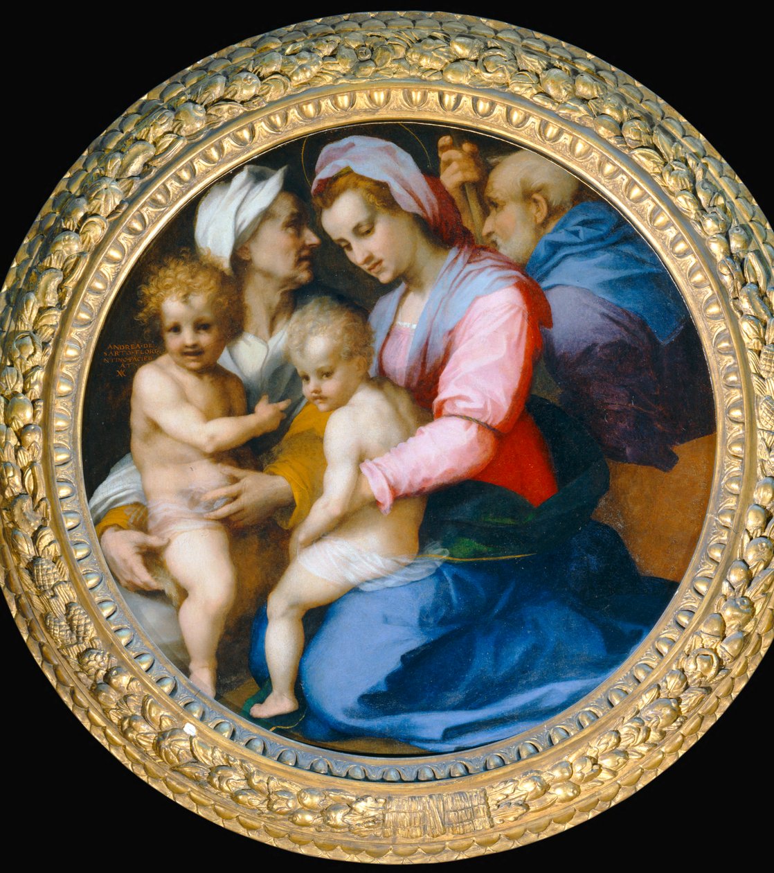 La Vergine Maria, il Bambino Gesù, Santa Elisabetta, San Zaccaria e il piccolo San Giovanni Battista ... da Andrea del Sarto