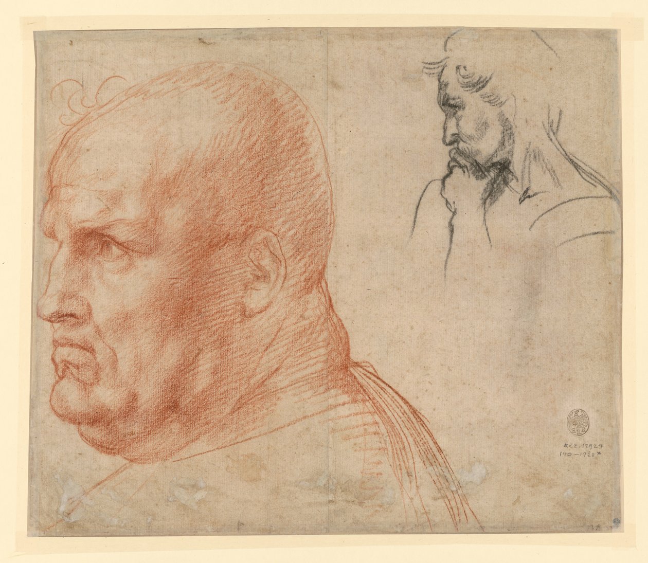 Studio su due teste da Andrea del Sarto