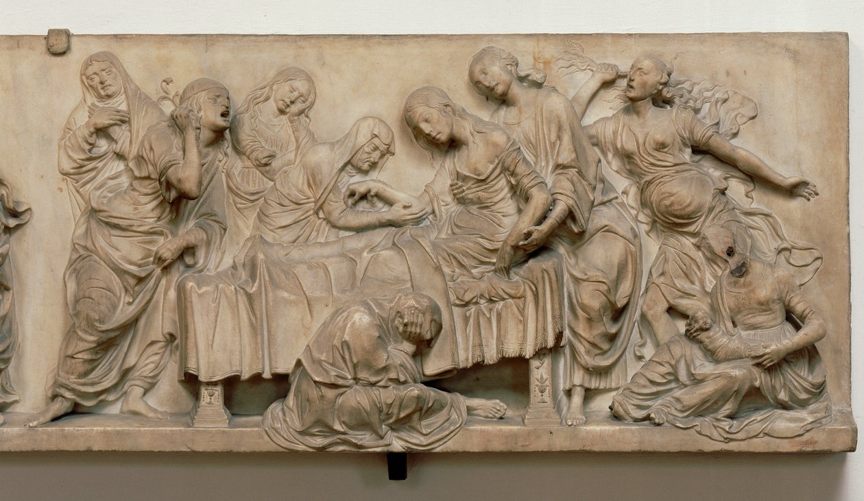 Rilievo che mostra la morte di Francesca Tornabuoni da Andrea del Verrocchio