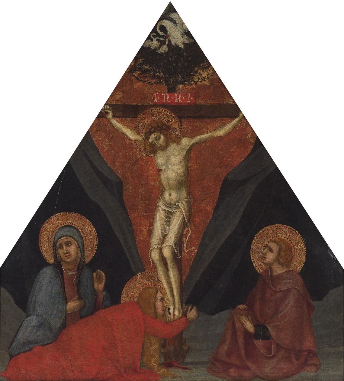 La crocifissione con la Vergine, Maria Maddalena e San Giovanni Evangelista da Andrea di Bartolo