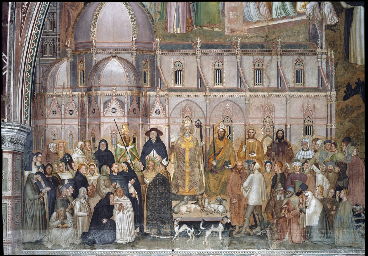 Il trionfo della Chiesa Cattolica (Dettaglio di affresco) da Andrea di Bonaiuto (fl.1343 77)