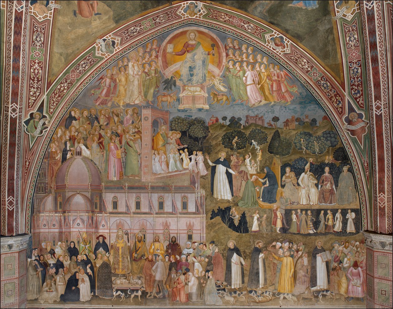 Via Veritatis, la Chiesa militante e trionfante da Andrea di Bonaiuto (fl.1343 77)