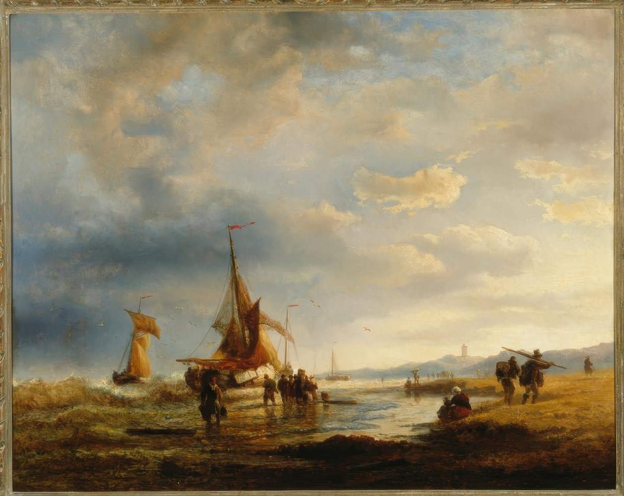 Pescatori sulla spiaggia da Andreas Achenbach