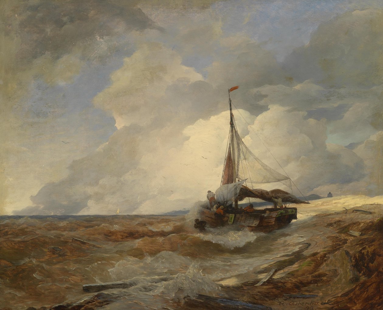 Barca da Pesca in Pericolo da Andreas Achenbach