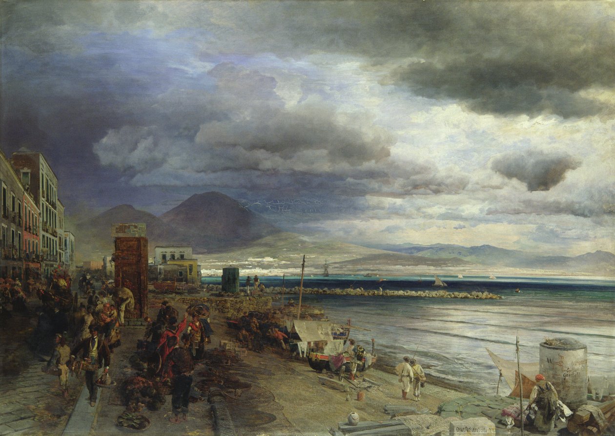 La Costa di Napoli, 1877 da Andreas Achenbach