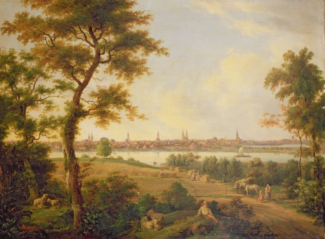 Veduta di Lubecca da Andreas Achenbach
