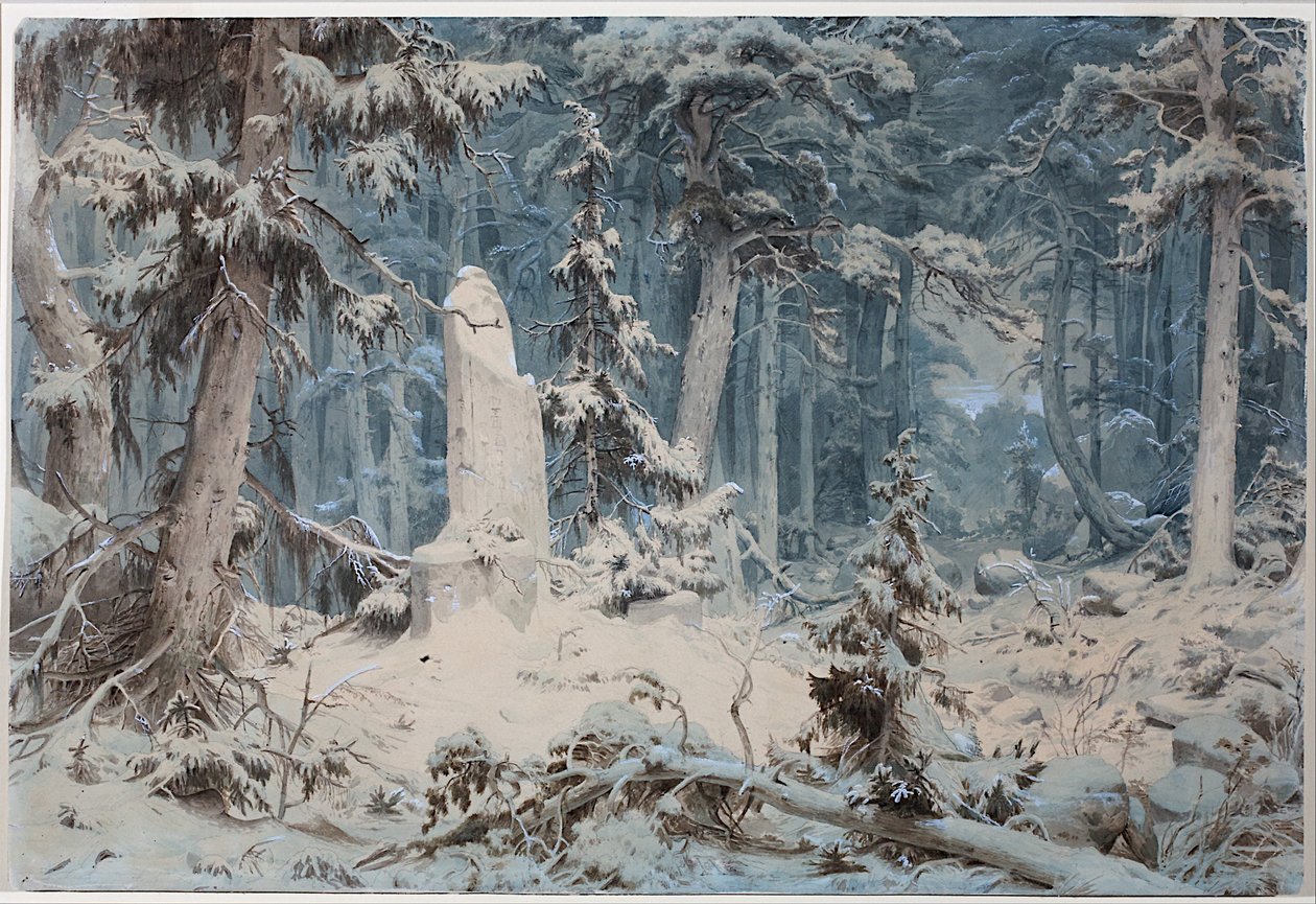 Foresta innevata da Andreas Achenbach