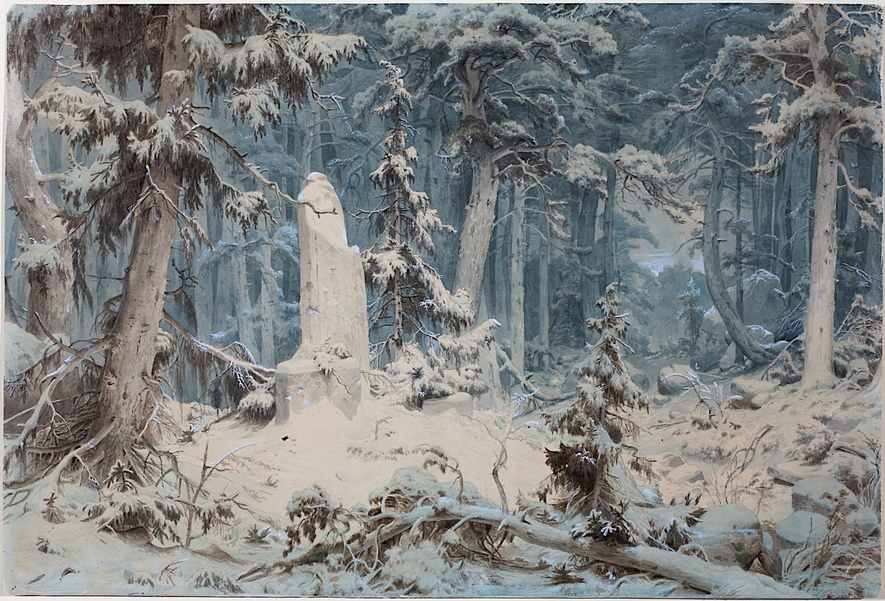 Foresta innevata, 1835 da Andreas Achenbach