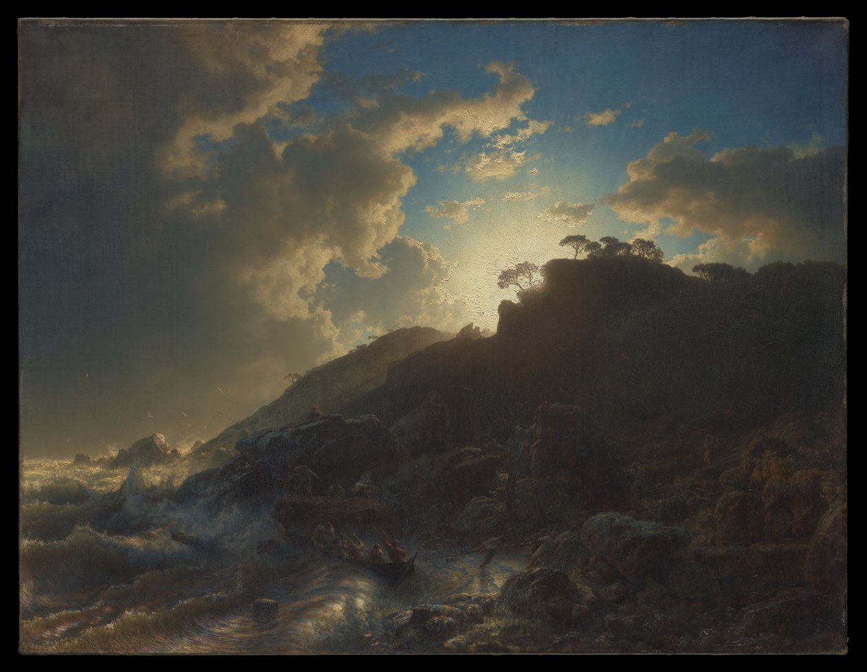 Tramonto dopo un temporale sulla costa siciliana da Andreas Achenbach