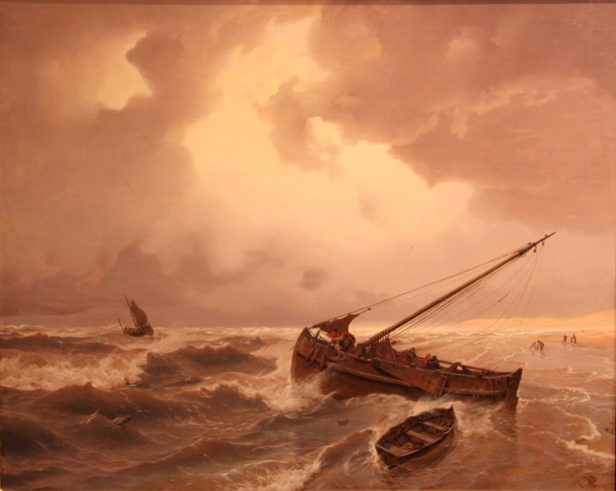 La spiaggia di Scheveningen da Andreas Achenbach