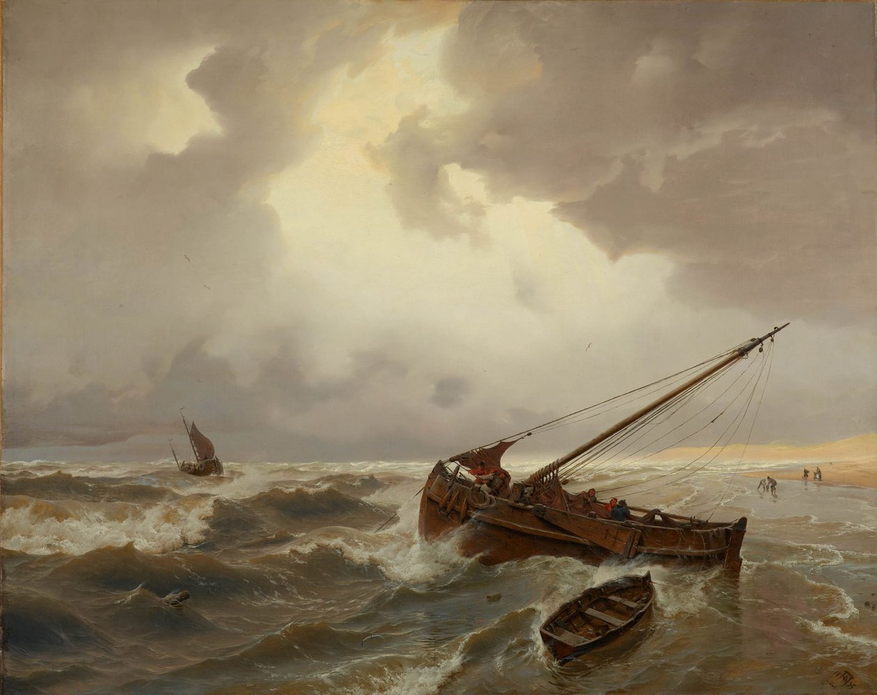 La spiaggia di Scheveningen da Andreas Achenbach
