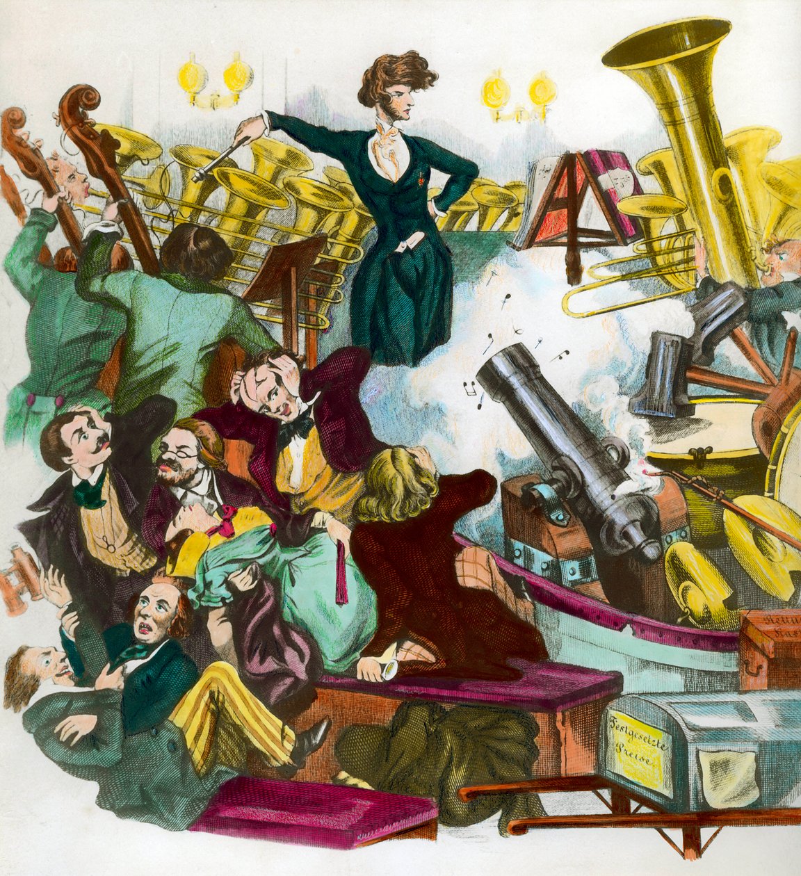 Satira di Hector Berlioz che dirige un
