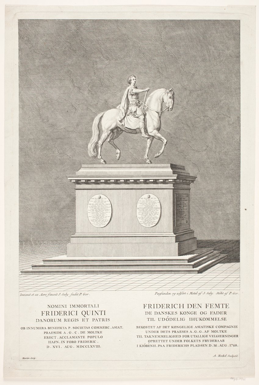 Statua equestre di Federico V a Amalienborg Slotsplads da Andreas Heckel