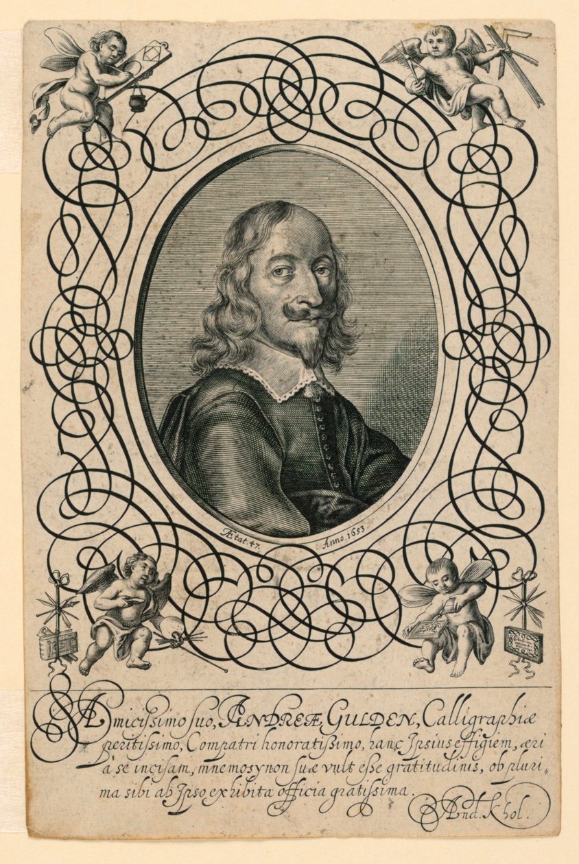 Ritratto del calligrafo Andreas Gulden da Andreas Kohl
