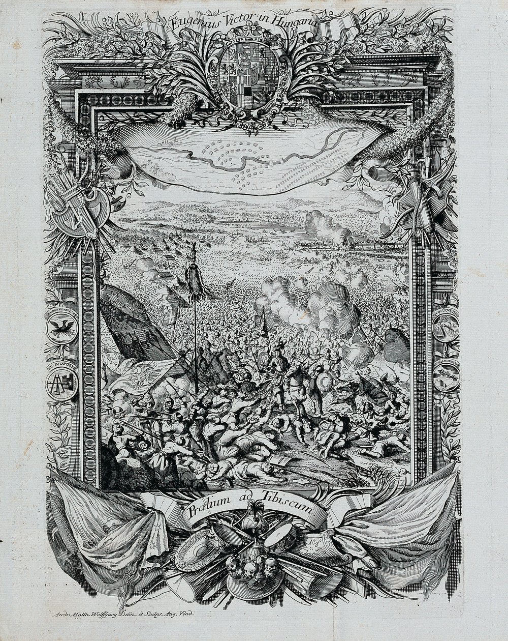 La vittoria del principe Eugenio di Savoia in Ungheria da Andreas Matthias Wolffgang
