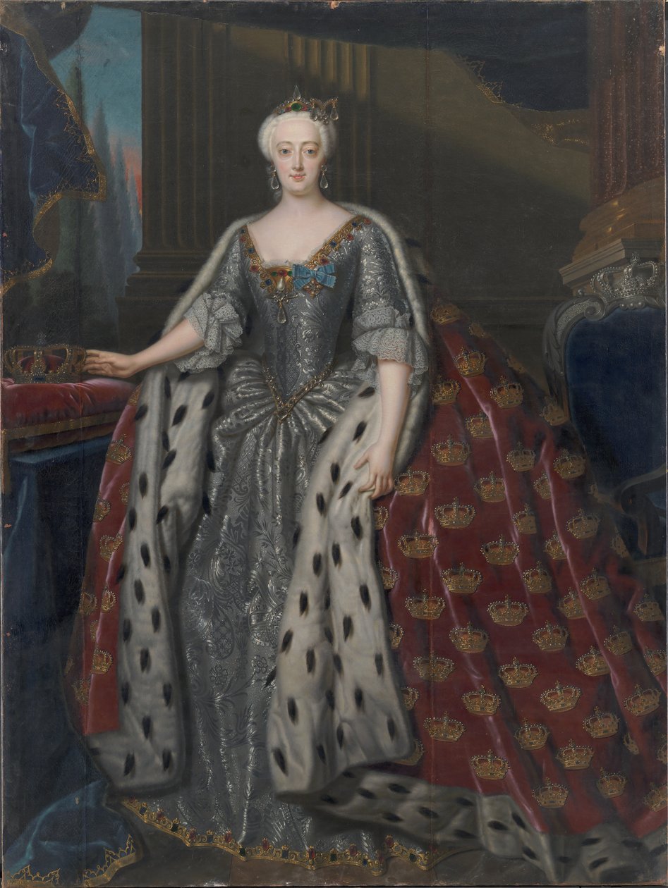 Sophie Magdalene di Brandenburg-Kulmbach 1700-1770, regina di Danimarca e Norvegia, 1739 da Andreas Møller