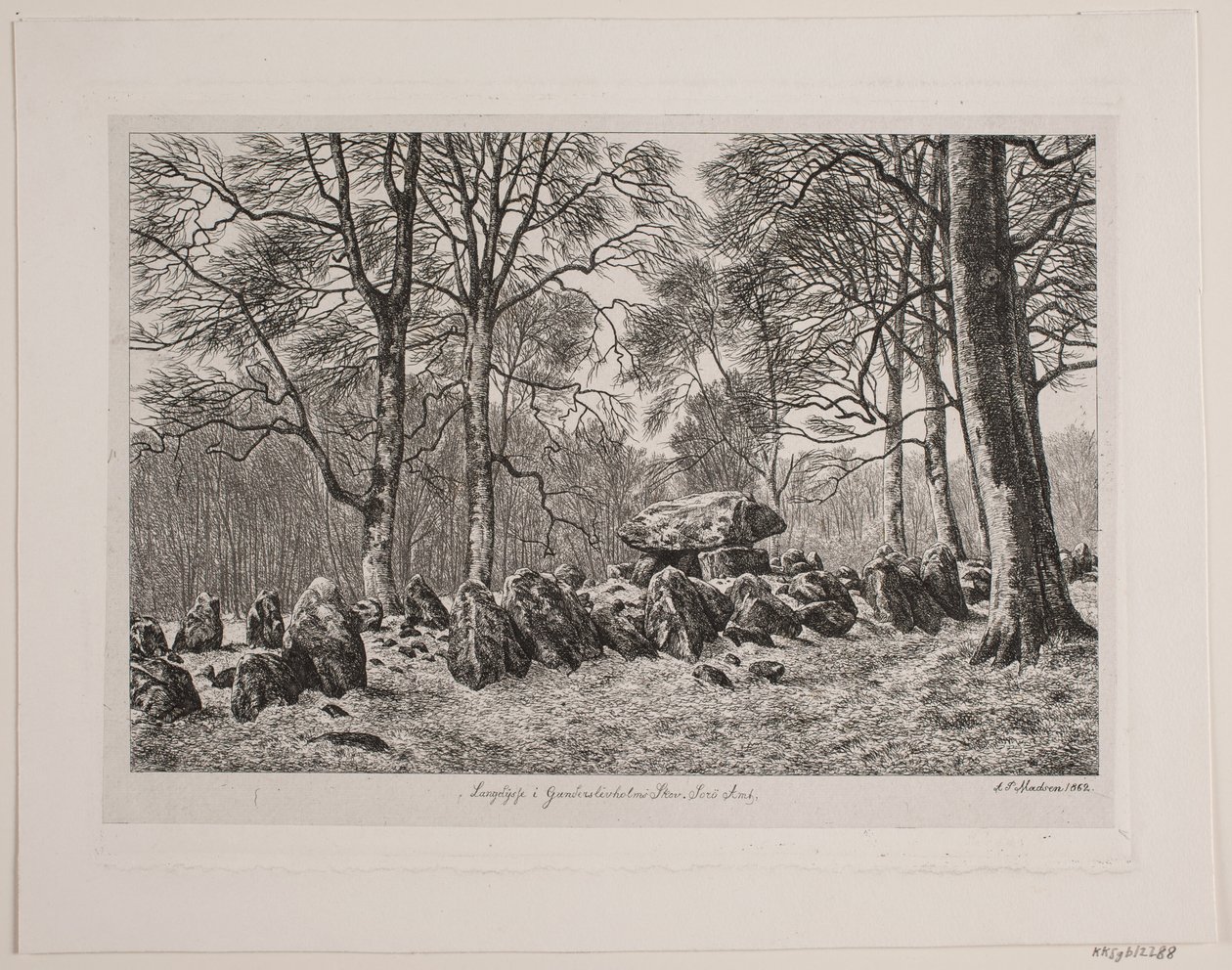 Langdysse presso la foresta di Gunderslevholm da Andreas Peter Madsen