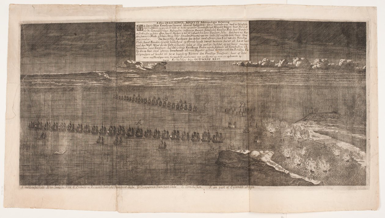 La battaglia navale di Rügen. Settembre 1712 da Andreas Reinhardt