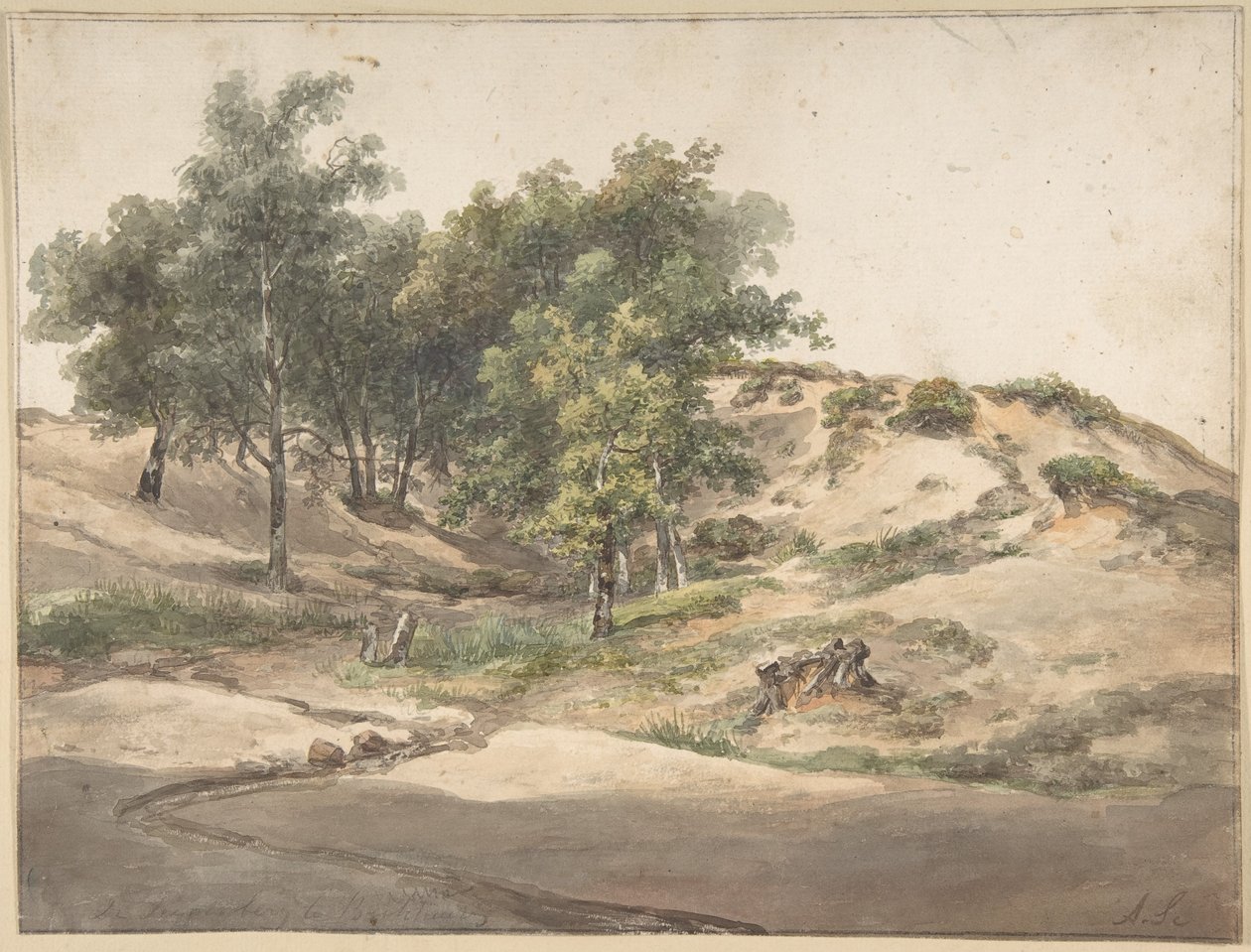 Paesaggio boscoso presso Beekhuizen da Andreas Schelfhout